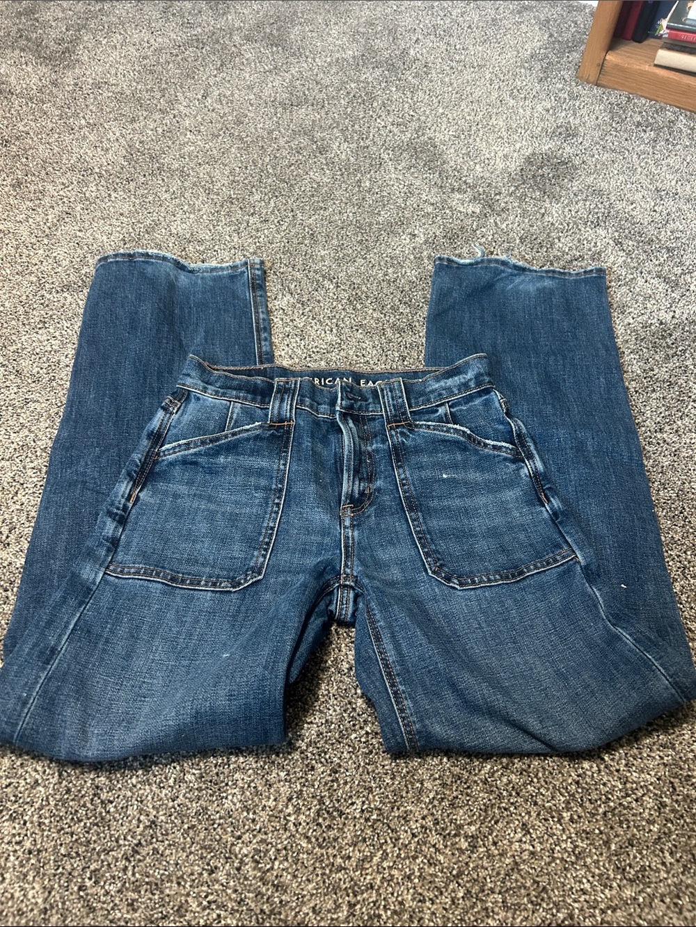 American Eagle Outfitters Relaxed Blue Denim Jeans with Patch Pockets